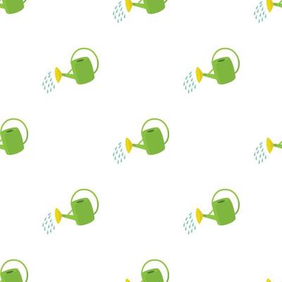 Watering can pattern seamless vector