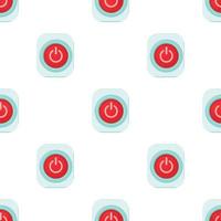 Red power on or off button pattern seamless vector