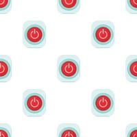 Red power on or off button pattern seamless vector