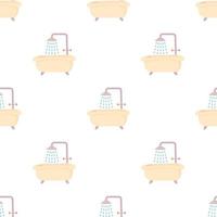 Bath with shower pattern seamless vector