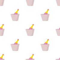 Champagne in bucket pattern seamless vector
