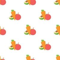 Vegetables and fruits pattern seamless vector