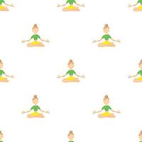 Girl in yoga pose pattern seamless vector