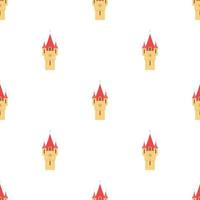 Castle tower with red pointed domes pattern seamless vector
