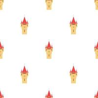 Castle tower with red pointed domes pattern seamless vector