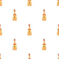 Castle tower with a pointed domes pattern seamless vector