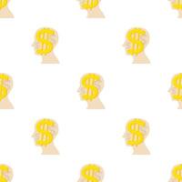 Head with dollar pattern seamless vector