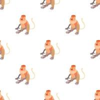 Nasalis monkey pattern seamless vector