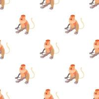 Nasalis monkey pattern seamless vector