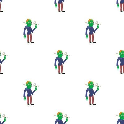 Zombie smokes pattern seamless vector