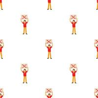 Man protest with sign pattern seamless vector