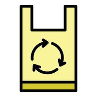 Recycling bag icon color outline vector