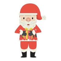 happy Santa Claus hold gift cartoon vector