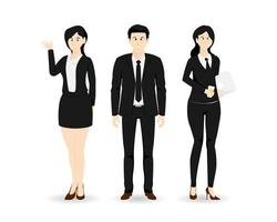 Cartoon business people in uniform suit on isolated background, Vector illustration.