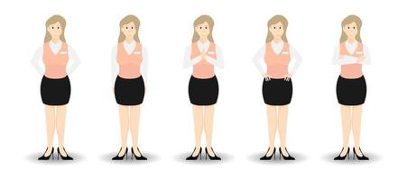 Receptionist in company uniform on isolated background, Cartoon vector illustration.