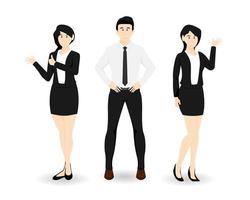 Cartoon business people in uniform suit on isolated background, Vector illustration
