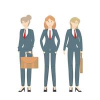 Design cartoon human standing, Business woman with uniform suit, Vector illustration.