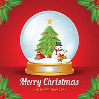 Christmas Globe. Merry Christmas Greetings Card, social media post, Christmas Poster vector