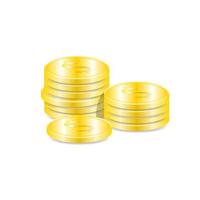 Vector create design, Gold coin stack on isolated background, Business illustration elements.