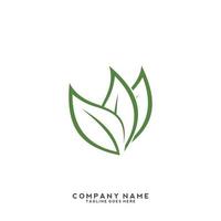 Green leaves logo. plant nature eco garden stylized icon vector botanical.