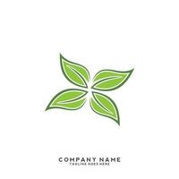 logotipo de hojas verdes. planta naturaleza eco jardín icono estilizado vector botánico.