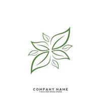 Green leaves logo. plant nature eco garden stylized icon vector botanical.