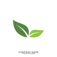 logotipo de hojas verdes. planta naturaleza eco jardín icono estilizado vector botánico.