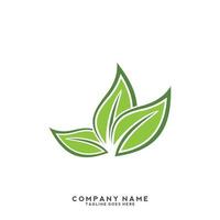 logotipo de hojas verdes. planta naturaleza eco jardín icono estilizado vector botánico.