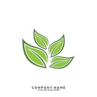 Green leaves logo. plant nature eco garden stylized icon vector botanical.