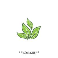 Green leaves logo. plant nature eco garden stylized icon vector botanical.