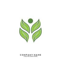 Green leaves logo. plant nature eco garden stylized icon vector botanical.