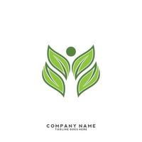 logotipo de hojas verdes. planta naturaleza eco jardín icono estilizado vector botánico.