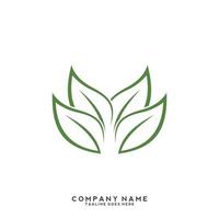 Green leaves logo. plant nature eco garden stylized icon vector botanical.