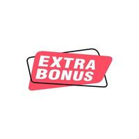 Vector Illustration Red Extra Bonus Label. Modern Web Banner Element