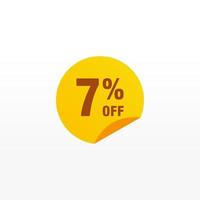 7 discount, Sales Vector badges for Labels, , Stickers, Banners, Tags, Web Stickers, New offer. Discount origami sign banner.