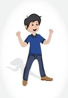 vector illustration of youngman feel free and and great finishing something