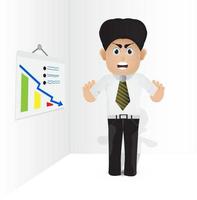 cartoon manager showing market target statistic vector