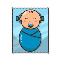 cartoon sleeping baby vector illustration