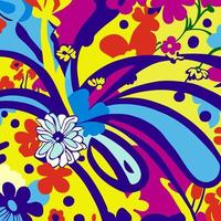 Flamboyant Sixties Groovy Floral Art vector