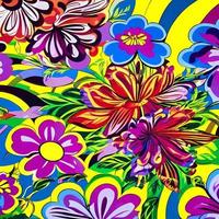 extravagante arte floral hawaiano de moda de verano vector