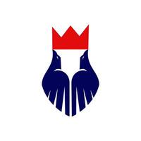 The bird logo with a crown is simple and modern vector