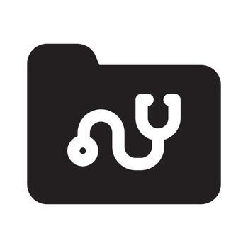 Folder Icon with Solid Style vector