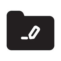 Folder Icon with Solid Style vector