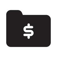 icono de carpeta de finanzas vector