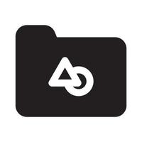 Folder Icon with Solid Style vector