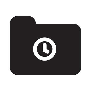 Folder Icon with Solid Style vector