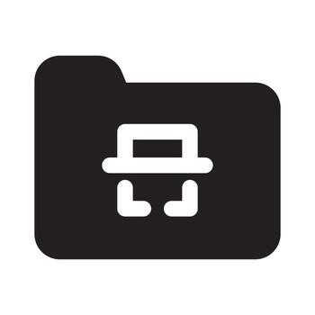 Scan Folder Icon Solid Style vector