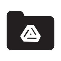 Folder Icon with Solid Style vector