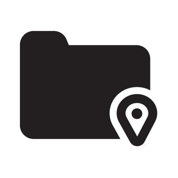 Folder Icon with Solid Style vector