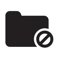 Restrict Folder Icon Solid Style vector